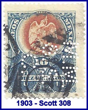 Mexico Mine and Smelter Co. 1903 perfin